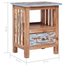 FAMIROSA Comodino 41x30x50 cm in Legno Massello di Recupero