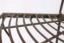Panca 121071 Panca da Giardino in Metallo 127 cm Panca-Seduta Panca-Suolo Panca Rotonda Marrone