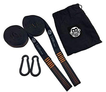 Monkey Swing, set di fissaggio per amaca, altalena, giardino e campeggio, portata oltre 300 kg, 275 cm di lunghezza, con 2 moschettoni in una pratica borsa per il trasporto I leggero, rubusto