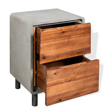 vidaXL Comodino in Cemento Tavolino da Notte Comò Arredo Cassettiera Mobiletto per Camera da Letto Arredamento Interni Legno Acacia