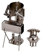 Brubaker Porta Bottiglia da Vino dal Raffinato Design“Cuoco BBQ”- Scultura in Metallo con Biglietto d'auguri