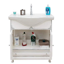 SHOP CHIC Completo Bagno Mobile con lavabo e specchiera in Stile Barocco Moderno per Piccoli spazi