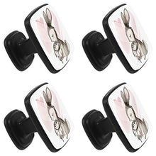 Coniglietto carino mamma Pomelli per Porta Set di 4 Pomelli per Mobili Manopole per Cassetti Cucina Armadio Vetro