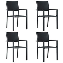 FAMIROSA Sedie da Giardino 4 pz Nere in Plastica Stile Rattan