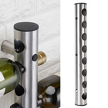 Bicaquu Portabottiglie da Parete Portabottiglie Verticale Durevole, portabottiglie, per Vino da Bar per Uso Domestico(Stainless Steel 8 Holes)
