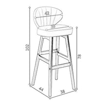 XINGLEI Sgabelli da Bar, Sgabello da Bar ad Altezza Fissa, Sedia Imbottita con Schienale Medio per Una Seduta ergonomica Alta, sedie con Base in Metallo Resistente per bancone Bar