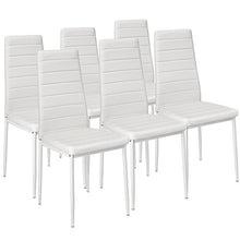 TecTake Set di 6 sedie per Sala da Pranzo 41x45x98,5cm Bianco