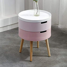 Nightstand J-Tavolino Laterale Comodini Camera Comodino Camera Rotonda Comodino Bagagli Piccolo Locker Piccolo Appartamento Bagagli Stile Nordico Tavolini da caffè (Color : Pink)