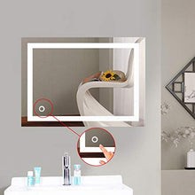 MOZUN Specchio per Illuminazione da Parete a Led da Bagno con Specchio per Il Trucco Dimmerabile Touch Screen Lcd Adatto per Bagno / Hotel / Famiglia
