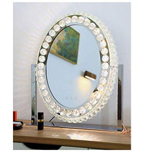 GUOJINE Specchi da Toeletta da Appoggio con Luci A LED, Touch Control Specchio for Trucco Grande con Dimmer, Specchio Cosmetico con Cornice in Acciaio Inossidabile