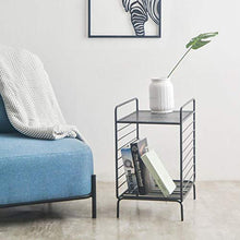 Jcnfa-Tavoli Tavolino in Metallo, sofà Grid Table, Comodino, 2 Colori (Color : Black, Size : 11.81 * 17.71 * 20.86in)