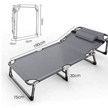 XUSHEN-HU Sedia Pieghevole Heavy Duty con Cuscino, Grigio Extra Largo Sdraio for Il Campeggio Esterno, 350kg