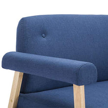 FAMIROSA Divano a 3 Posti in Tessuto Blu-6650