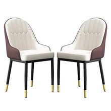 SYN-GUGAI Arredamento Set di 2 Sedie da Pranzo, Sedia Moderna Imbottita per Il Tempo Libero in Pelle PU Impermeabile con Gambe in Metallo in Ferro per Soggiorno Cucina, Facile da Pulire (Color : B)