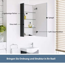 Planetmöbel - Armadietto con specchio Soft-Close, 40 cm, opaco (grigio opaco)