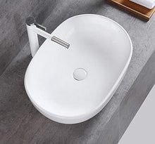 1 lavabo in ceramica ovale grande per lavabo in ceramica, 49 x 35 x 13,5 cm