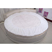 Compert Tatami Letti Futon Topper,100% Cotone Spesso Trapuntato Materasso Futon per Letto Rotondo,Rotondo Materasso Protettore Topper-Bianco 250cm(98inch)