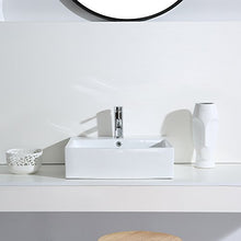 Eridanus Serie Monterosso, Lavabo di Ceramica Bianco Lusso Lavandino Lavello Lavamano Lavabo da Appoggio Rettangolare Quadrato Bacinella Lavandino Lavello per Bagno Casa Bidet Lavabo con Troppopieno