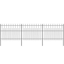 HUANGDANSP Palizzata di Sicurezza Appuntita in Acciaio 600x150 cm Nera Articoli di ferramenta Barriere e recinzioni Pannelli per recinzioni
