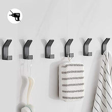 Bogeer Ganci appendiabiti Ganci per asciugamani da bagno, ganci autoadesivi, confezione da 6 ganci adesivi da parete in acciaio inossidabile per cucina, bagno, ufficio