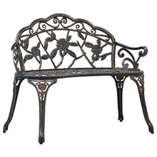 vidaXL Panchina da Giardino e Bistrot Elegante Classica Rustica Robusta Panca per Esterni Stabile in Alluminio Fuso 100 cm Bronzo Gambe in Ghisa