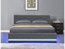 Habitat et Jardin Letto LED con Contenitore Anastasia - 140 x 190 - Grigio Scuro
