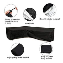 LJWLZFVT Fodera for Divano Patio, Fodera for Mobile Componibile for Esterni, Copridivano da Giardino286x222x78x82cm Copertura Mobili Impermeabile-Nero 286x222x82cm