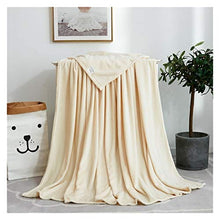 DSLK Hot Home Tessile Flanella Coperta Ponderata Super Calda Morbida Coperte Solide Tiro Tranquillità Coperta Ponderata (Color : Beige, Size : 120x200cm)