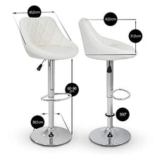 TRESKO® Set di 2 Sgabelli-Bar Moderni, Sedia Bar, Sgabello Lounge con Schienale, 10 Colori Diversi, Cromato, Rotazione Libera a 360 °, la Regolazione in Altezza dei sedili 60,0-80,0 cm (2X Beige)