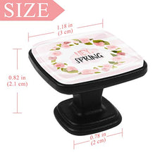 Home - Set di 4 pomelli quadrati per armadietti da cucina, mobili, mobili, mobili, cassetti, cassettiera, cassetti e cassetti con motivo a fiori rosa