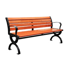 Panchine per terrazze da giardino, panchine per parchi all'aperto con braccioli per schienale, panchine per il tempo libero in ghisa in legno anticorrosivo per esterni, utilizzate in punti panoramici