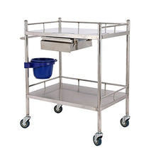 YIN YIN Carrello per ripiani Carrello - Doppia clinica del salone di bellezza a quattro ruote del veicolo medico della medicina del cambiamento del carrello medico dell'acciaio inossidabile Carrello a