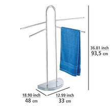 WENKO Piantana portasalviette Cosenza - 4 bracci mobili, piedistallo semicircolare, Acciaio, 33 x 93.5 x 48 cm, Cromo