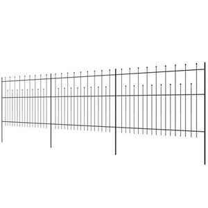 HUANGDANSP Palizzata di Sicurezza Appuntita in Acciaio 600x150 cm Nera Articoli di ferramenta Barriere e recinzioni Pannelli per recinzioni