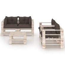 SKM Set Divani da Giardino Pallet 5 pz con Cuscini in Legno di Pino (126.54kg) -6341