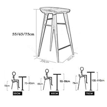 BDLYZ Yxsd Sgabello da bar in legno massello semplice sgabello poggiapiedi per colazione, pub cucina sala da pranzo sedia da tavolo ergonomico di sicurezza (dimensioni: 75 cm)