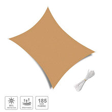 Patio Shack Tenda a Vela Rettangolare 2,5x4 m, HDPE Traspirante, Vela Ombreggiante 4x2,5 m, Telo Ombreggiante per Esterno, Giardino Terrazzo, Sabbia
