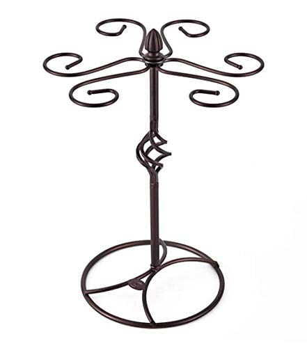 SELEZIONE Portabicchieri per vino rosso in ferro da stiro con coperchio portabicchieri con supporto per tazza da cucina e vino (bronzo scuro)