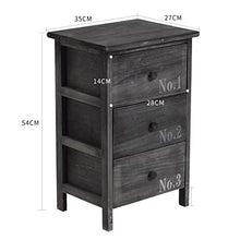 Rebecca Mobili Cassettiera Grigia, Comodino salvaspazio, 3 cassetti, Stile Vintage, per Camera da Letto Bagno - Misure: 54 x 35 x 27 cm (HxLxP) - Art. RE4191