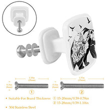 Set di 4 maniglie rotonde per armadio da cucina, credenza, cassettiera, cassettiera, con viti, per cucina, comò, armadietto, bagno, armadio, orso, ghiacciaio animale