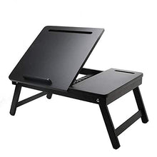 jiaju Tavoli da Picnic Tavolo Pieghevole, Tavolo Laptop Regolabile Tavolo da Tavolo in bambù Pieghevole Pieghevole Pieghevole per la Colazione Accogliente Black Bamboo Computer Table