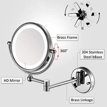 Specchi da Barba per Bagno Specchio da Parete Ingrandimento 10X Semplicemente Decorare per Hotel Vanity Due Superficie Girevole Spina UK