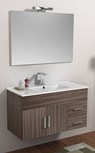 Mobile Arredo Bagno ISA cm 100 Bianco wengè o larice con lavabo in Ceramica sospeso Mobili