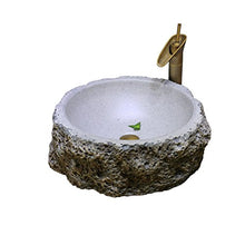 Lavabo sopra Contro Bacino Arte Bacino Bacino Bacino Fatto a Mano Creativo Pietra Retro Antico Bacino di Mano Rotondo (48x17cm) Lavandini Bagno