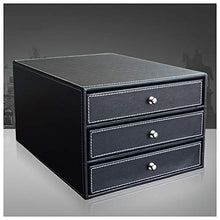 LCA Schedario Classificatore Verticale Schedario in Pelle con 3 Cassetti, Cassetto A Tre Strati Scatola di Archiviazione File A4, Armadietto da Scrivania, per Uso Ufficio (Color : Black)