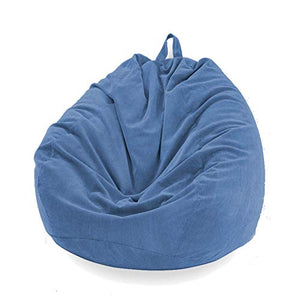 Fodera per Divano in Velluto a Coste per Sedia a Sacco Copridivano per Divano Pigro Copridivano Poltrona Reclinabile (Senza Imbottitura) (Blu scuro, 33.46"*43.31")