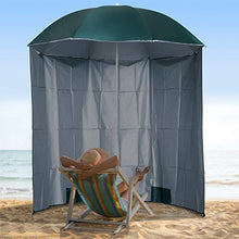 Outsunny Ombrellone da Spiaggia e da Giardino Φ220cm con Tenda Parasole, Poliestere e Metallo, Verde Scuro e Bianco
