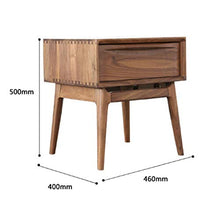 LICHUAN Tavolino comodino per camera da letto, comodino in noce nero con cassetto, tavolino da comodino, facile da montare