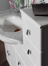 Bagno Italia Mobile Arredo Bagno cm 100+30 con lavabo sottopiano bianco lucido con specchio Mobili 1 l