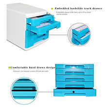 LCA Schedario Classificatore Verticale Archivio di File Desktop, Materiale Plastico Cassettiera per Ufficio A 5 Piani, File con Armadietto Dati di Blocco, Piccola Scatola di Archiviazione File,